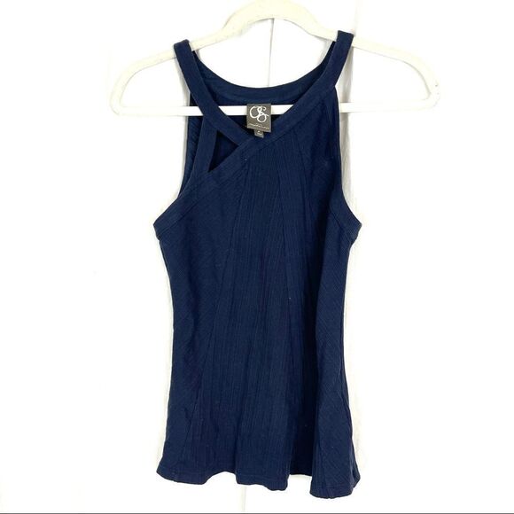 Anthropologie One September Ribbed blue tank - Picture 1 of 6